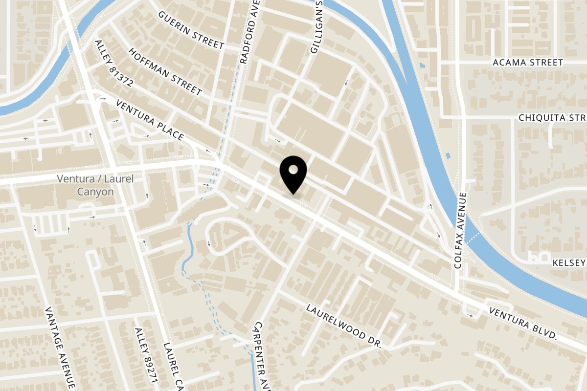 Map showing the location of Little Lenny's on 11923 Ventura Blvd in Studio City
